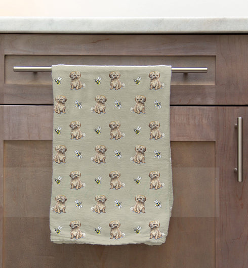 Havanese Fawn & Bee Tea Towel